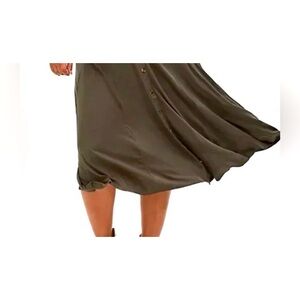 Torrid Skirt - Green Challis Midi Skirt